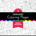 Load image into Gallery viewer, Free Printable January Coloring Pages Pack 2
