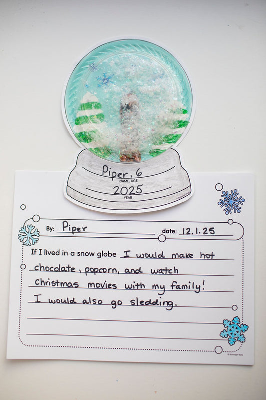 Printable December "If I Lived In A Snow Globe" Snow Globe Keepsake Craftivity