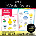 Load image into Gallery viewer, Printable April Words Posters
