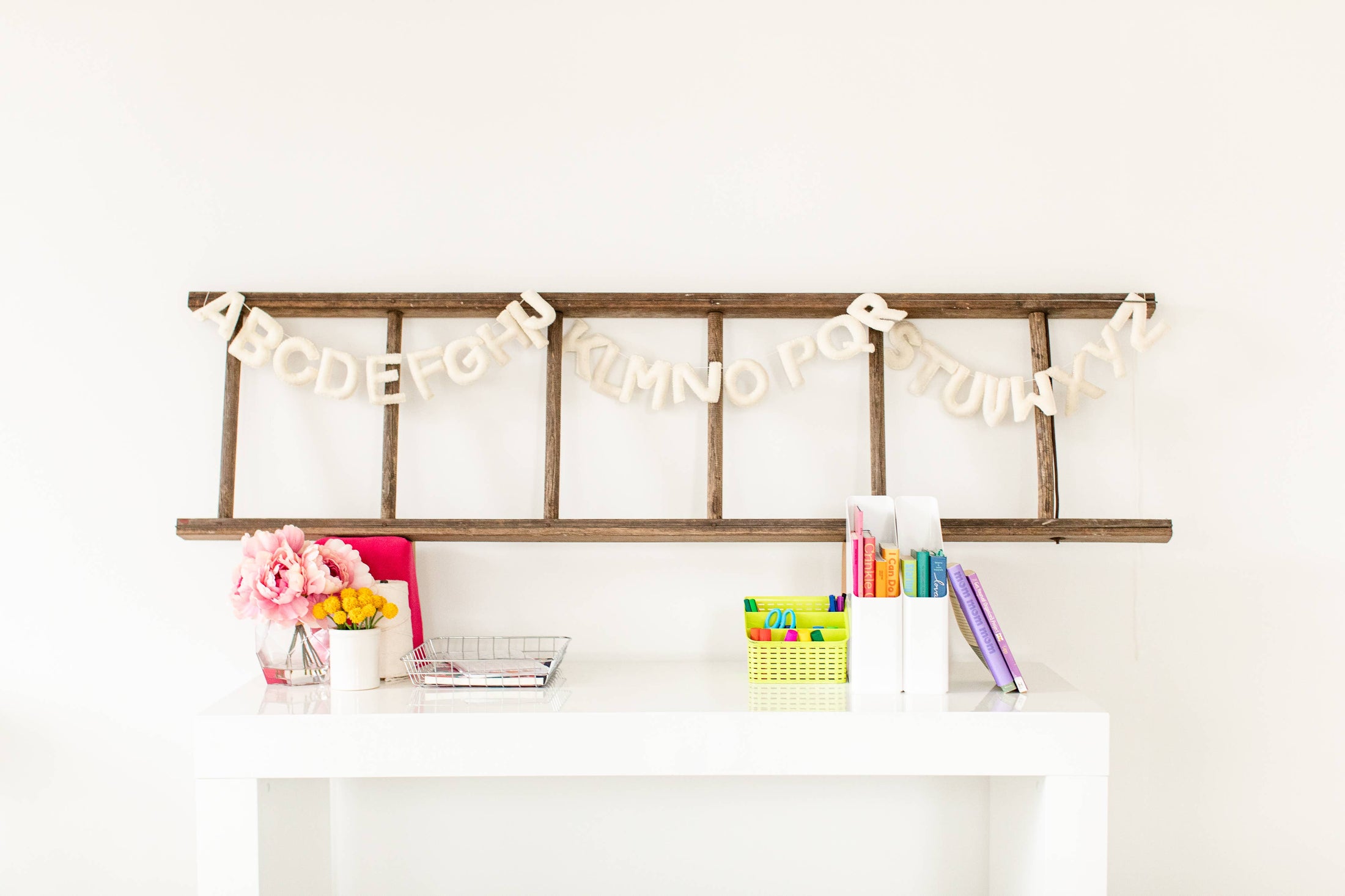 Cream Felt Alphabet Garland | Home Learning Decor