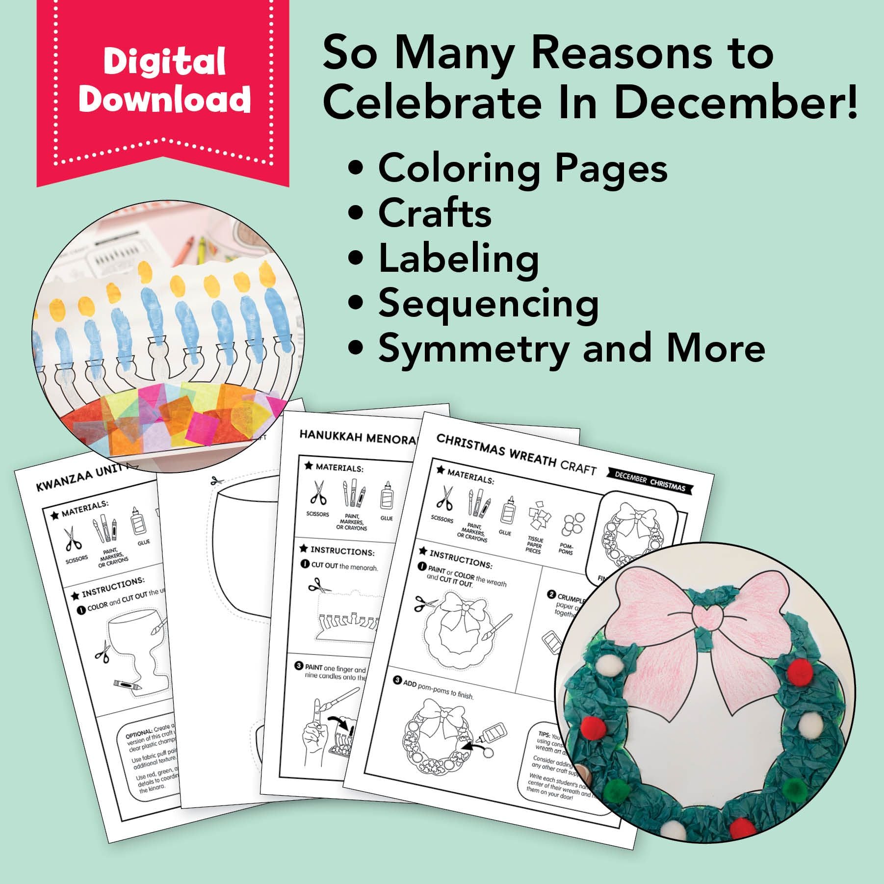 Printable December Holidays Around the World Party Pack