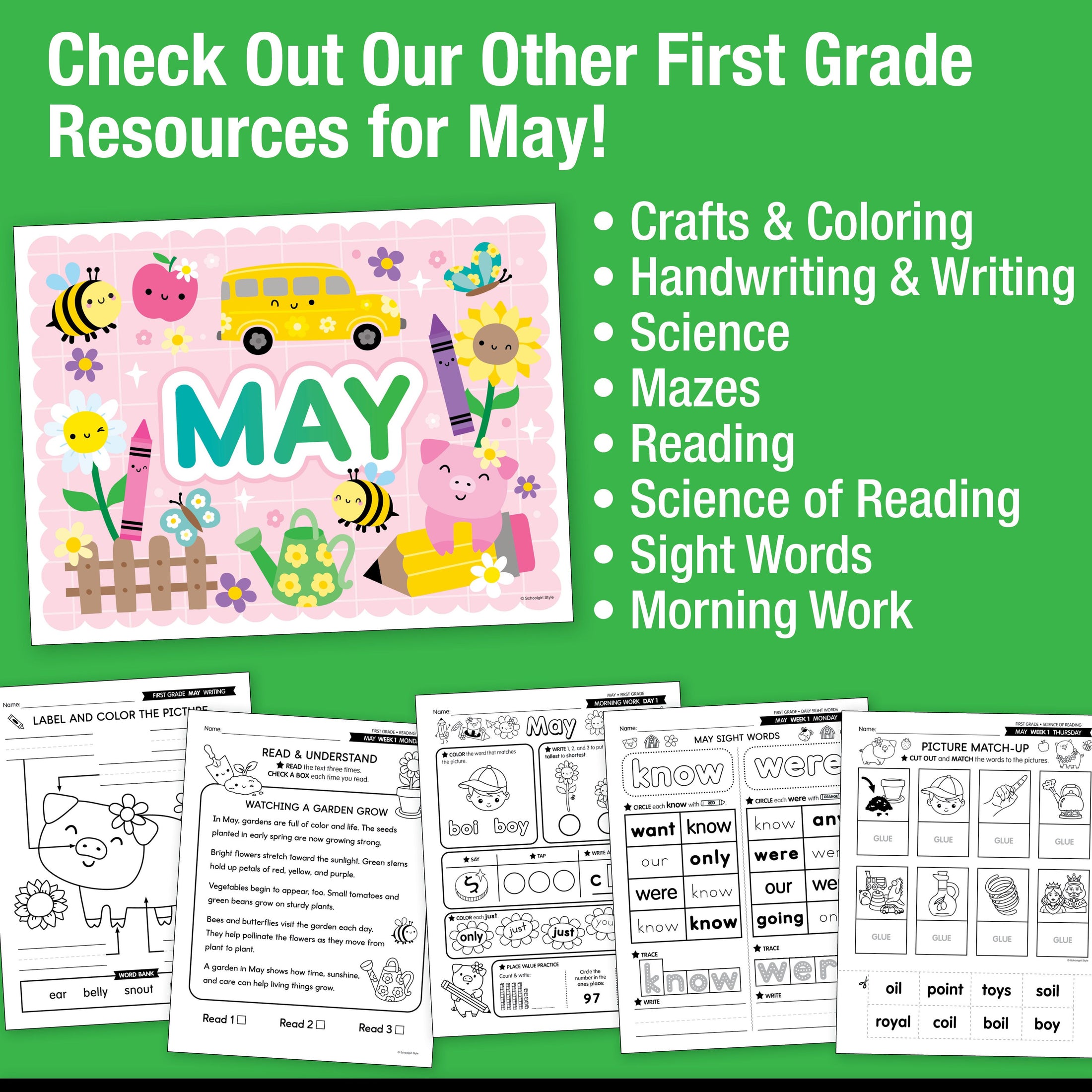Printable First Grade May Daily Math
