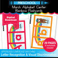 Load image into Gallery viewer, Printable Preschool March Rainbow Flashcards Alphabet Center
