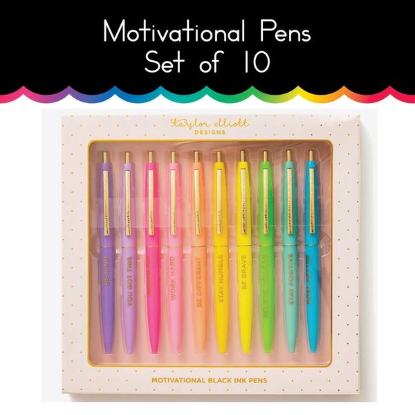 Set of 10 Motivational Pens