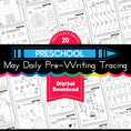 Load image into Gallery viewer, Printable Preschool May Daily Pre-Writing Tracing
