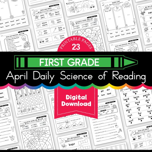 Printable First Grade April Daily Science of Reading