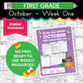 Load image into Gallery viewer, Printable First Grade October Week 1 Resources
