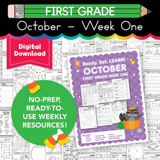 Printable First Grade October Week 1 Resources