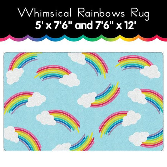 whimsical rainbows area rug