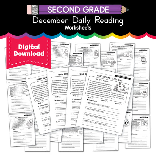 Printable Second Grade December Daily Reading