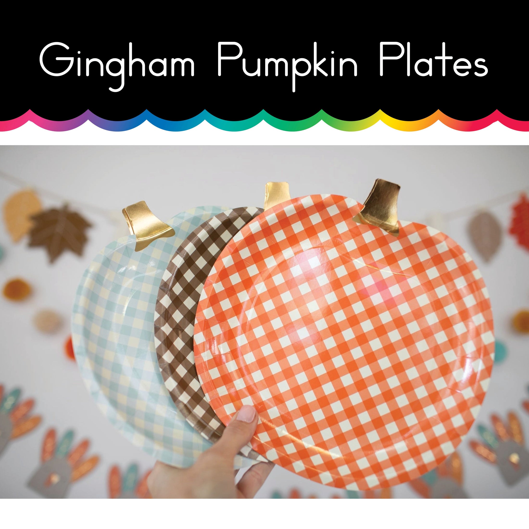 Gingham Pumpkin Plates