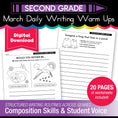 Load image into Gallery viewer, Printable Second Grade March Daily Writing Warm Ups
