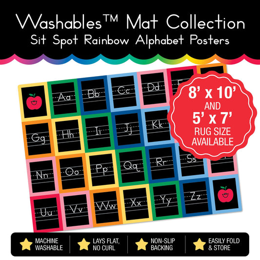 Rainbow Square Alphabet Sit Spot Classroom Mat by Schoolgirl Style