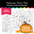 Load image into Gallery viewer, Printable Halloween Worksheets, Activities and Coloring Pages | Halloween Party Pack
