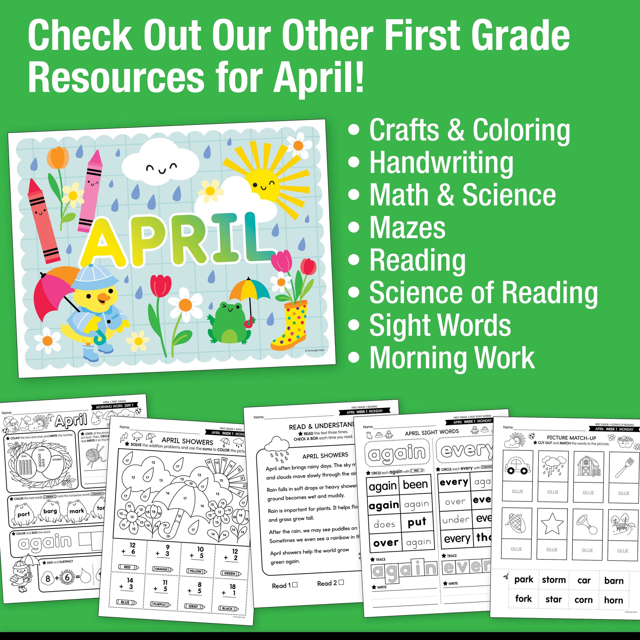 Printable First Grade April Daily Writing
