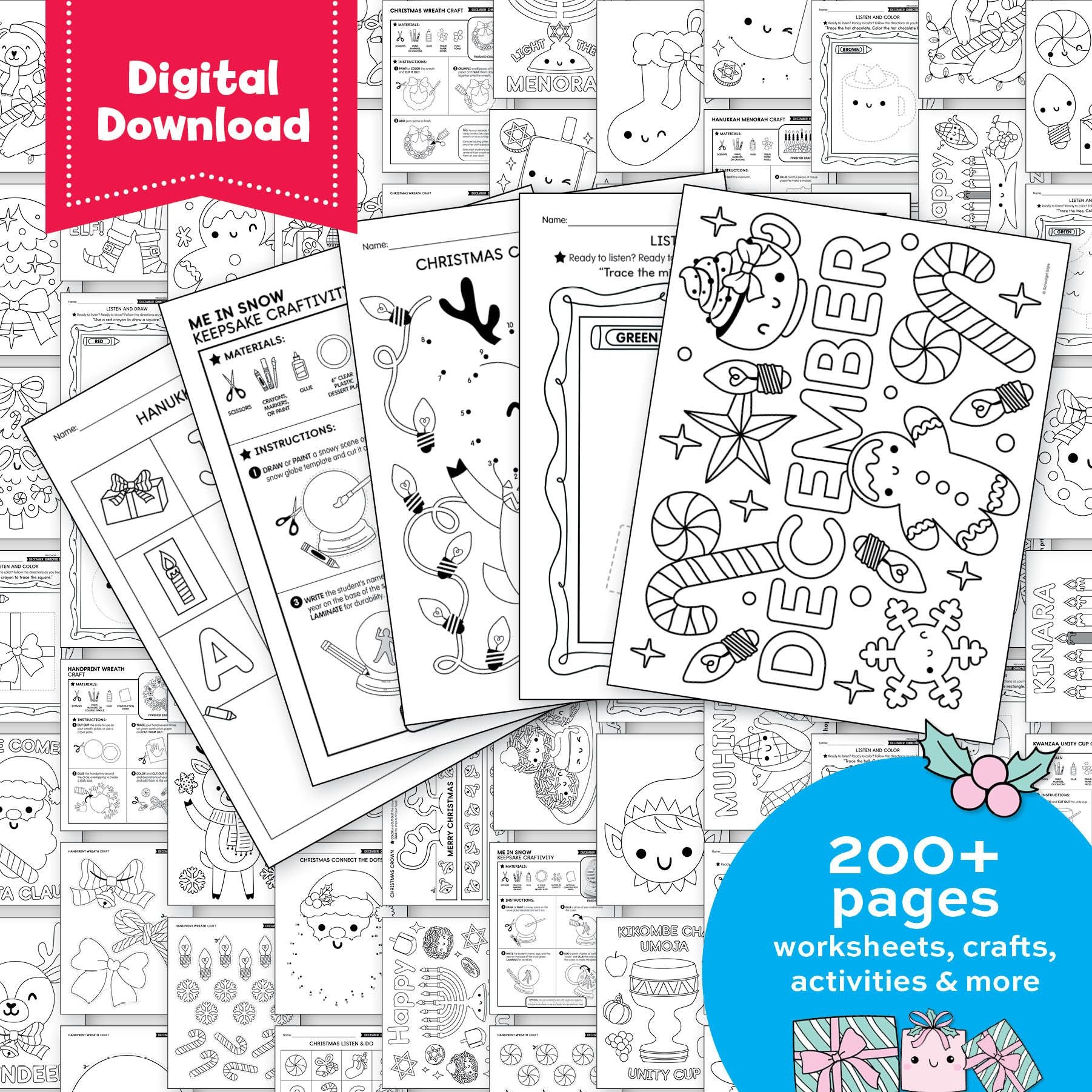 Printable Preschool December Homeschool Curriculum Bundle