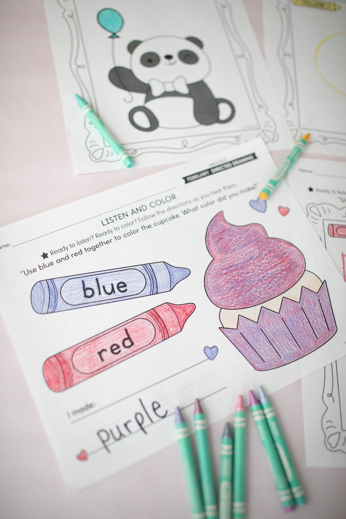 Printable Preschool February Directed Drawing Worksheets