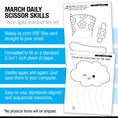 Load image into Gallery viewer, Printable Preschool March Daily Scissor Skills
