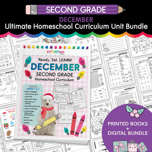 Ultimate Second Grade December Homeschool Curriculum Bundle