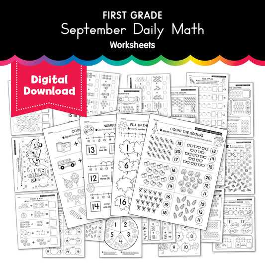 First Grade September Daily Math Worksheets