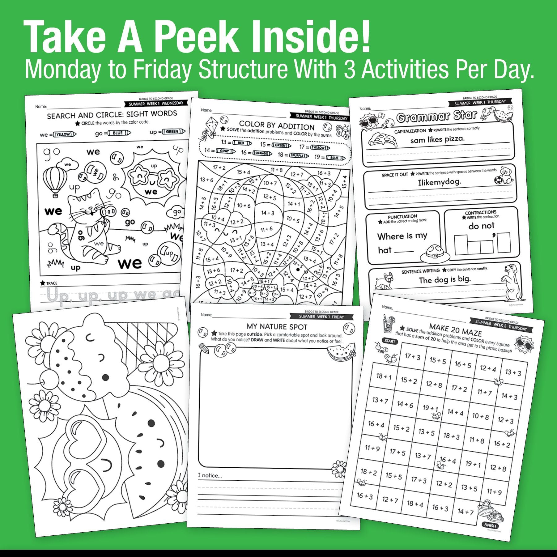 Ultimate Bridge To Second Grade Pre-Printed And Digital Summer Workbook