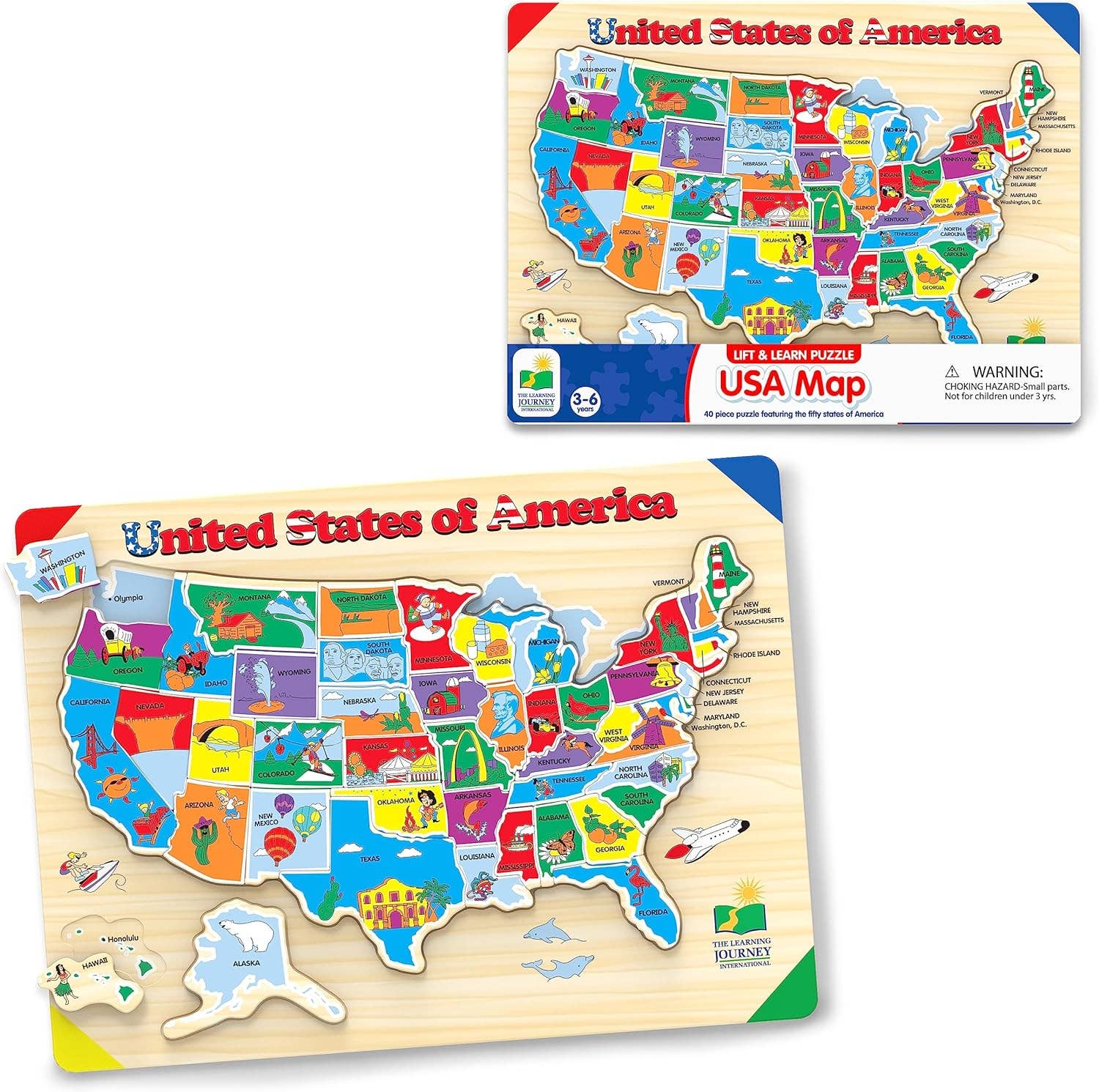 Lift & Learn USA Map Puzzle