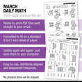 Load image into Gallery viewer, Printable Second Grade March Daily Math
