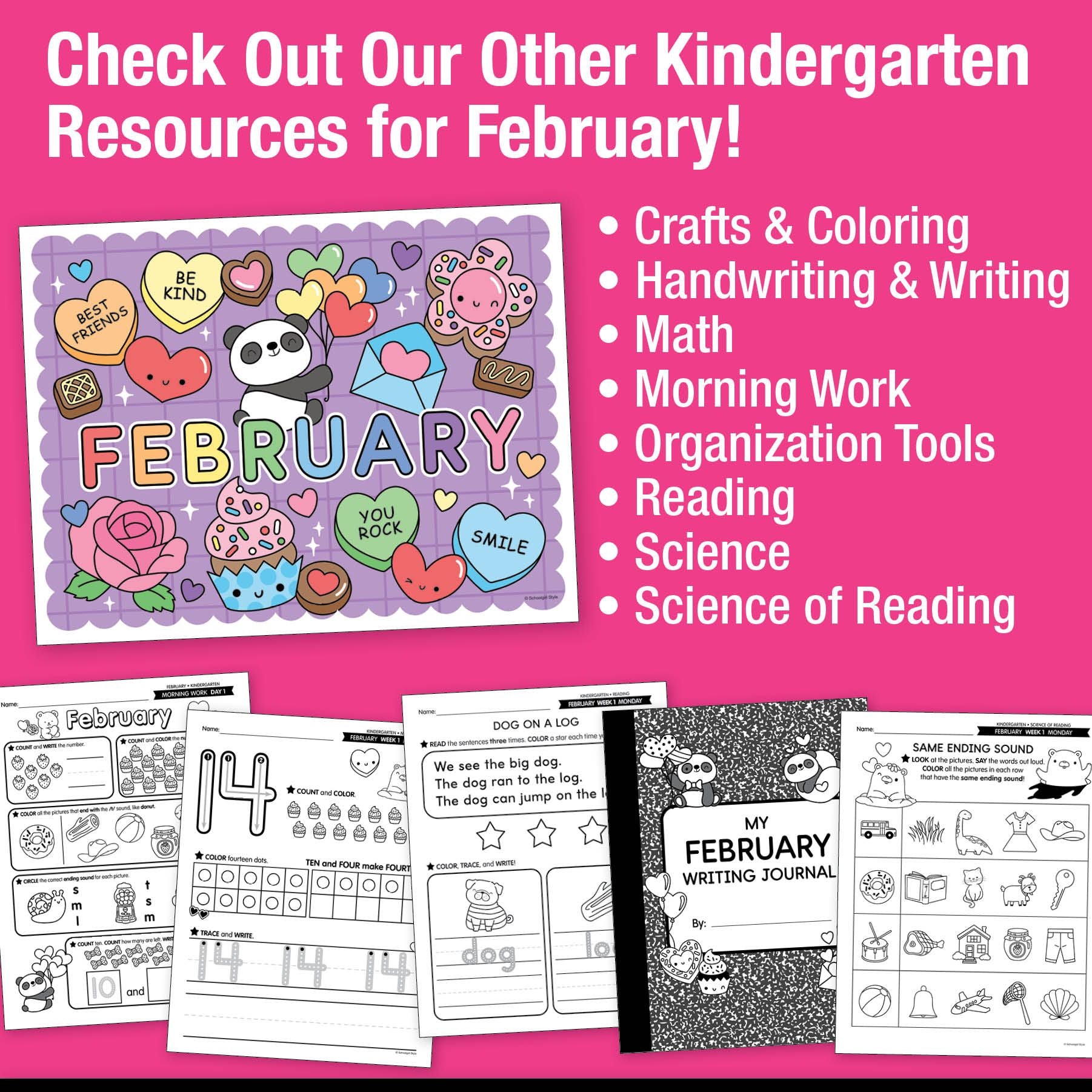 Printable Kindergarten February Daily Sight Words