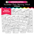 Load image into Gallery viewer, Printable Kindergarten November Daily Morning Work
