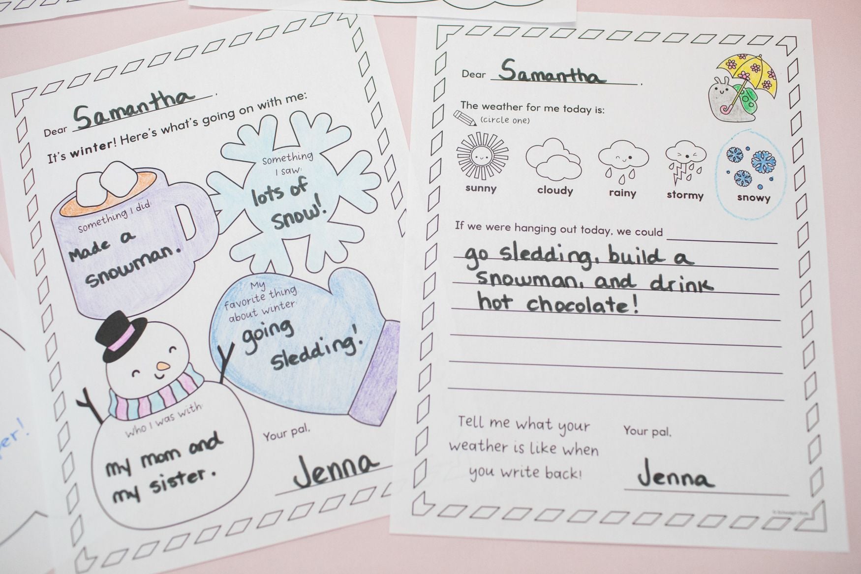 Printable February Pen Pal Snail Mail