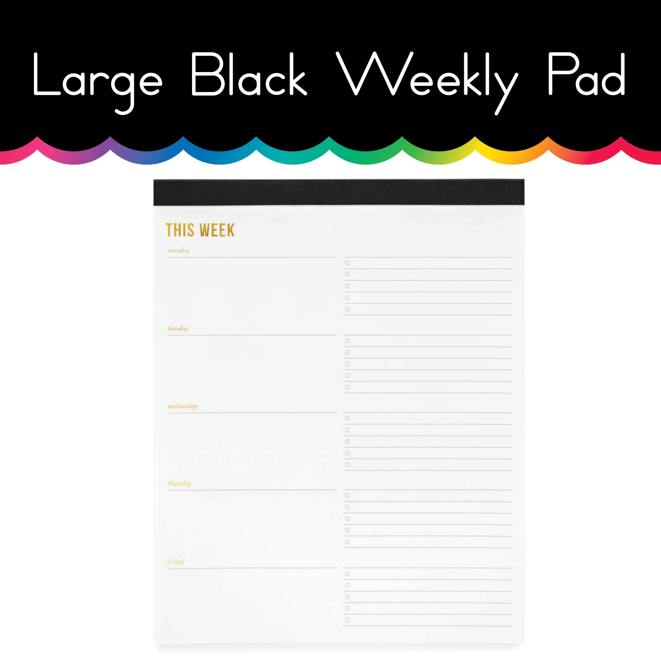 Large Black Weekly Pad