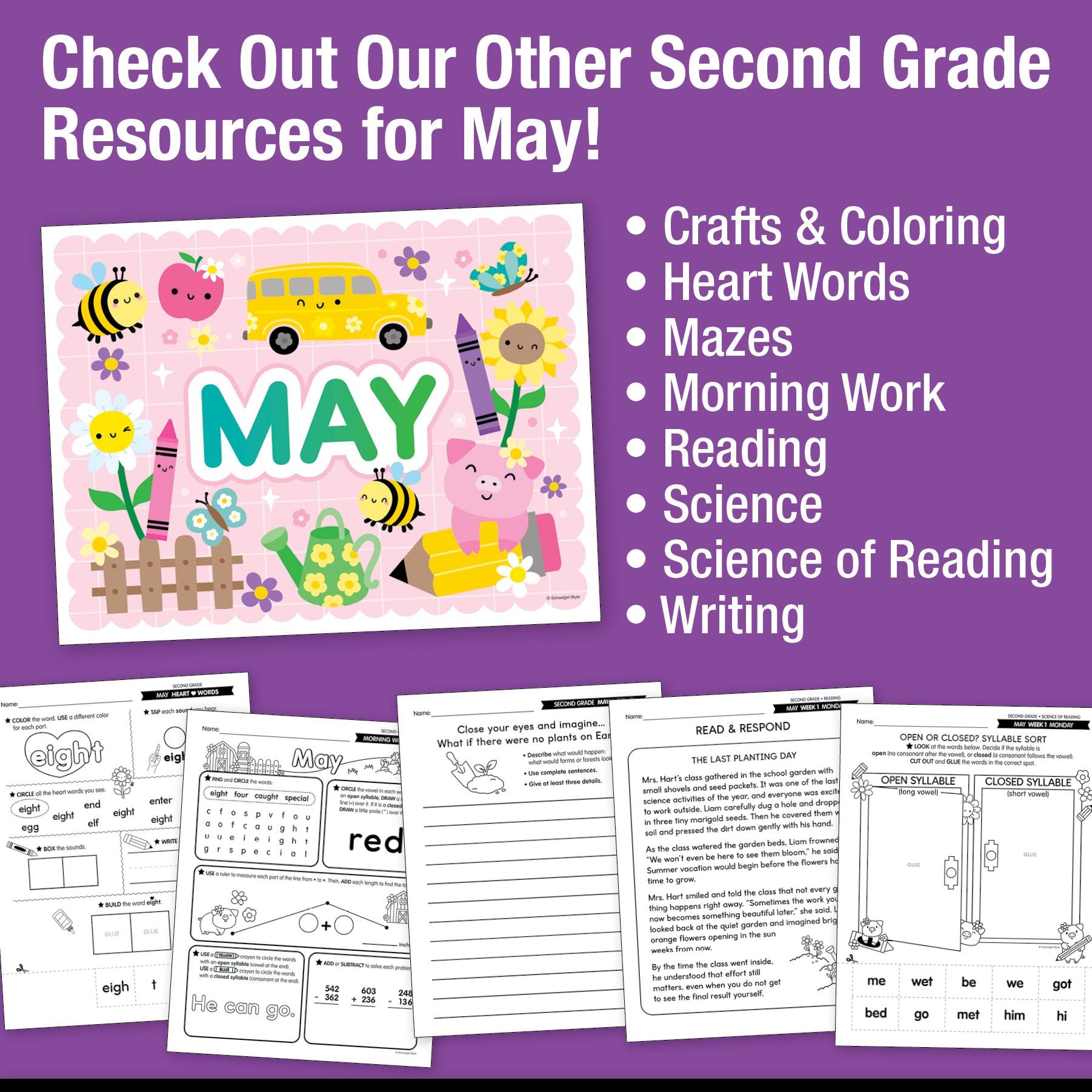 Printable Second Grade May Daily Math