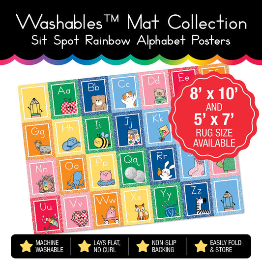 Rainbow Alphabet Poster Sit Spot Classroom Mat by Schoolgirl Style