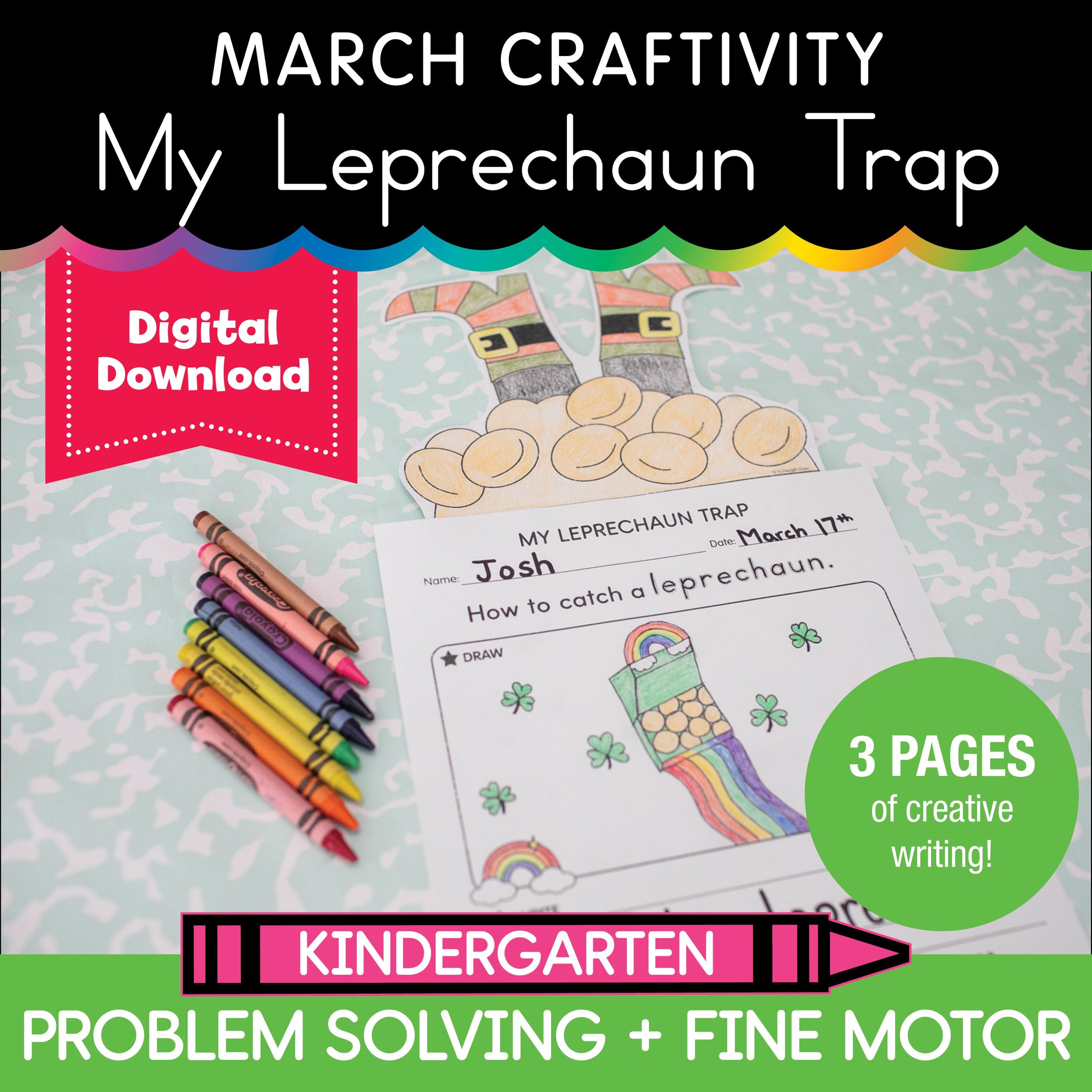 Printable March My Leprechaun Trap Craftivity