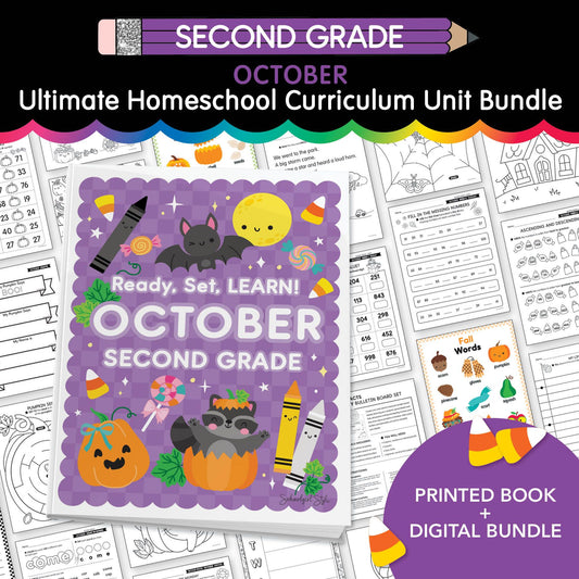 Ultimate Second Grade October Homeschool Curriculum Unit Bundle