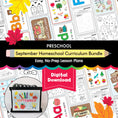 Load image into Gallery viewer, Preschool September Homeschool Thematic Unit Bundle
