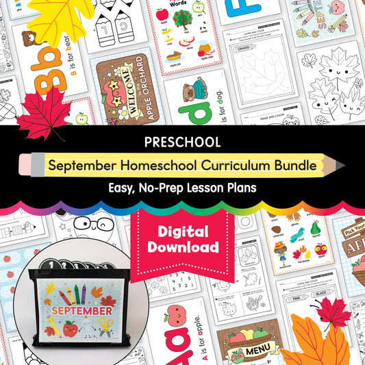 Preschool September Homeschool Thematic Unit Bundle