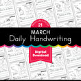 Load image into Gallery viewer, Printable March Daily Handwriting
