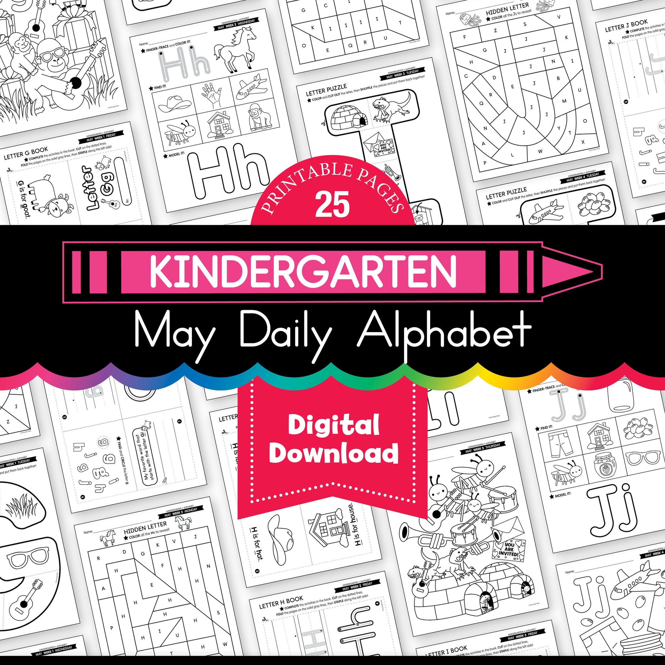 Printable Kindergarten May Daily Alphabet