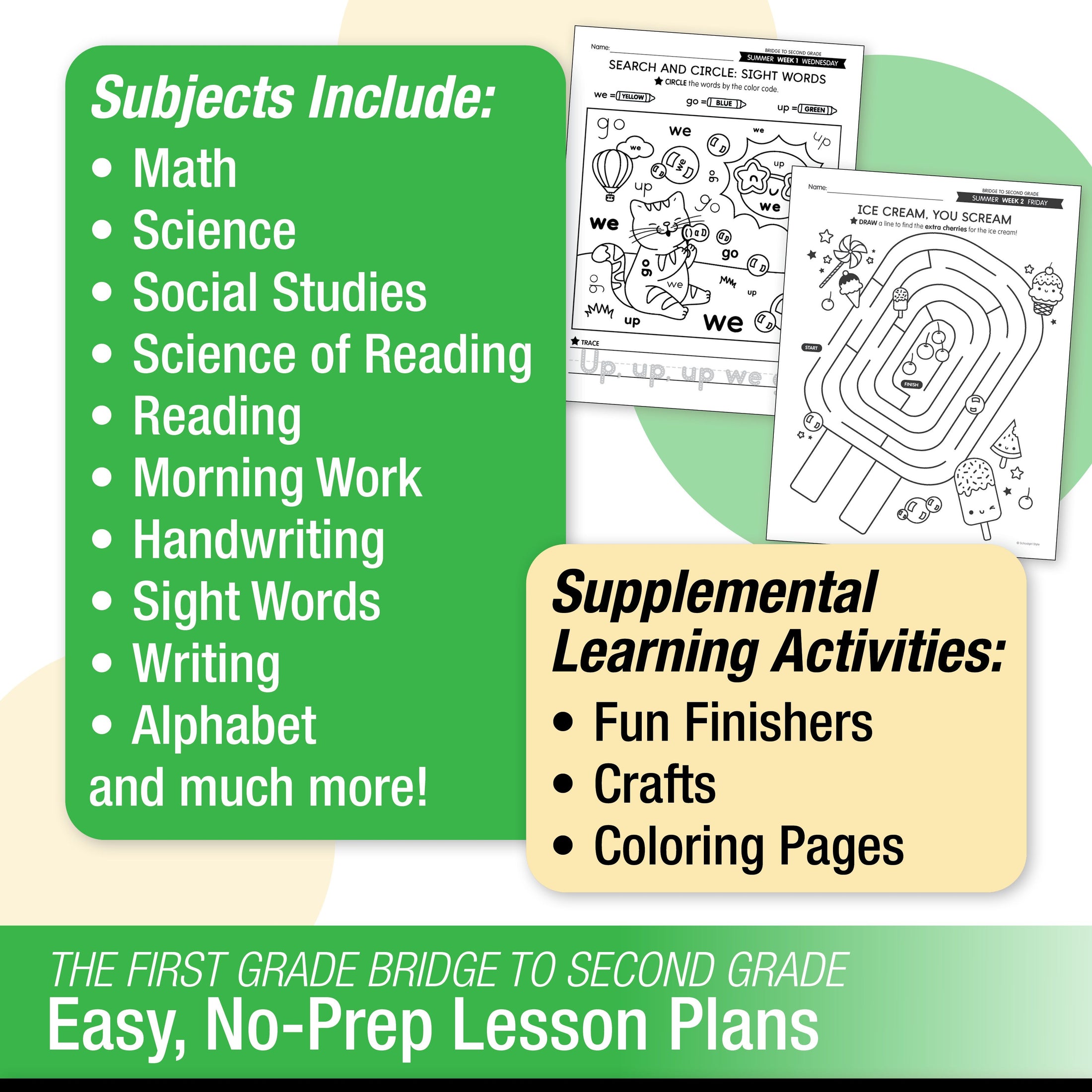 Printable Bridge To Second Grade Digital Summer Workbook