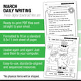 Load image into Gallery viewer, Printable First Grade March Daily Writing
