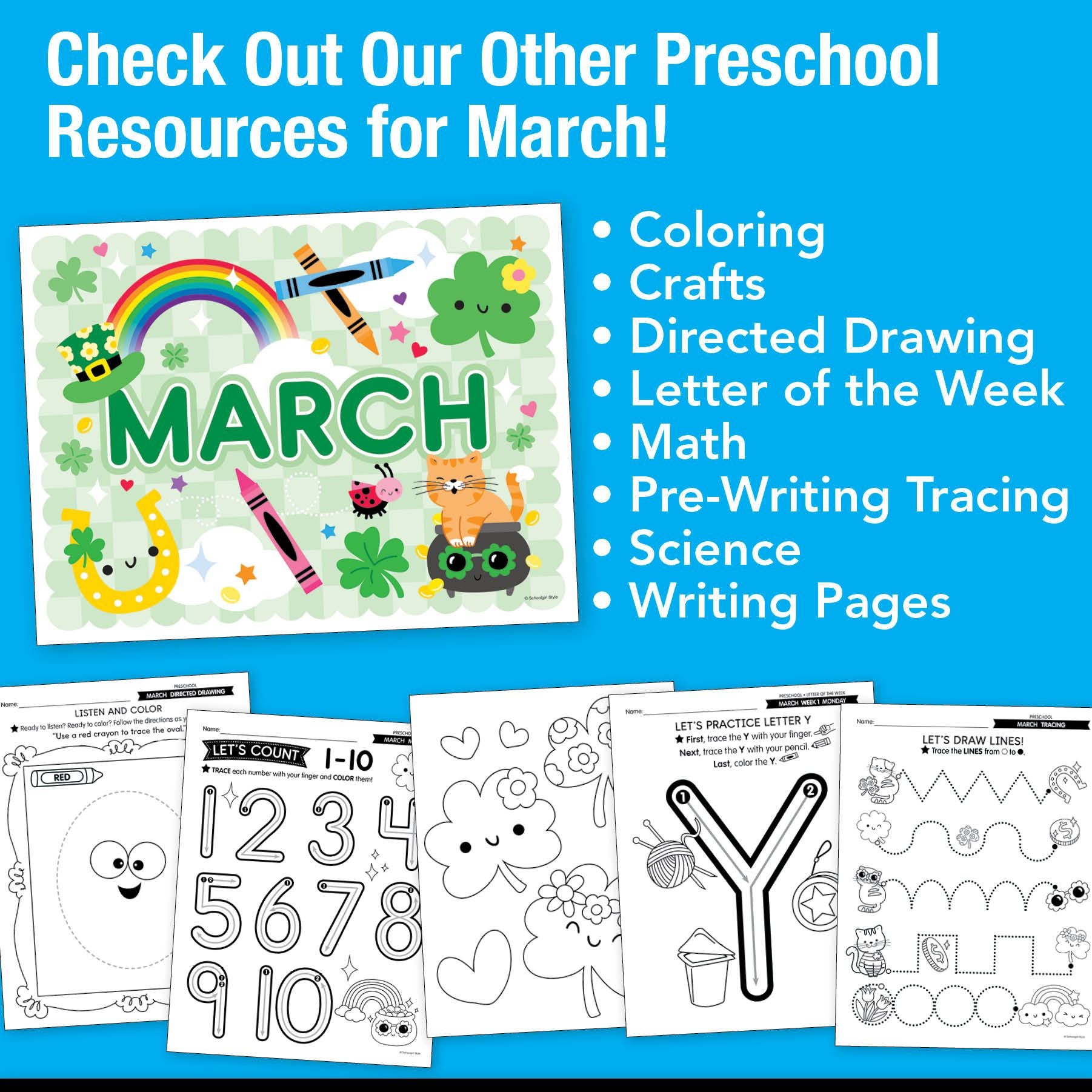 Printable Preschool March Daily Scissor Skills