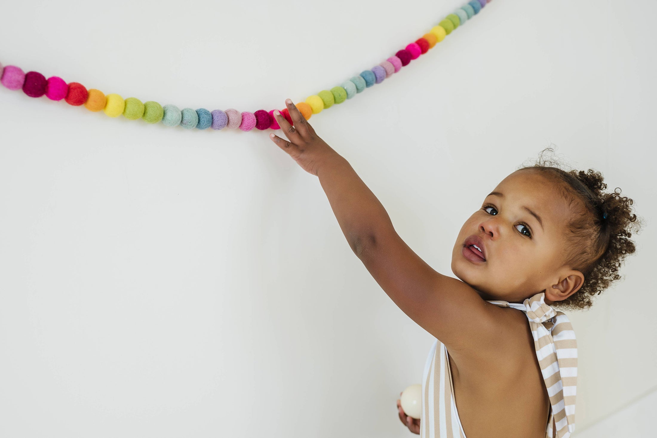 Rainbow Felt Pom Pom Garland | Home Learning Decor