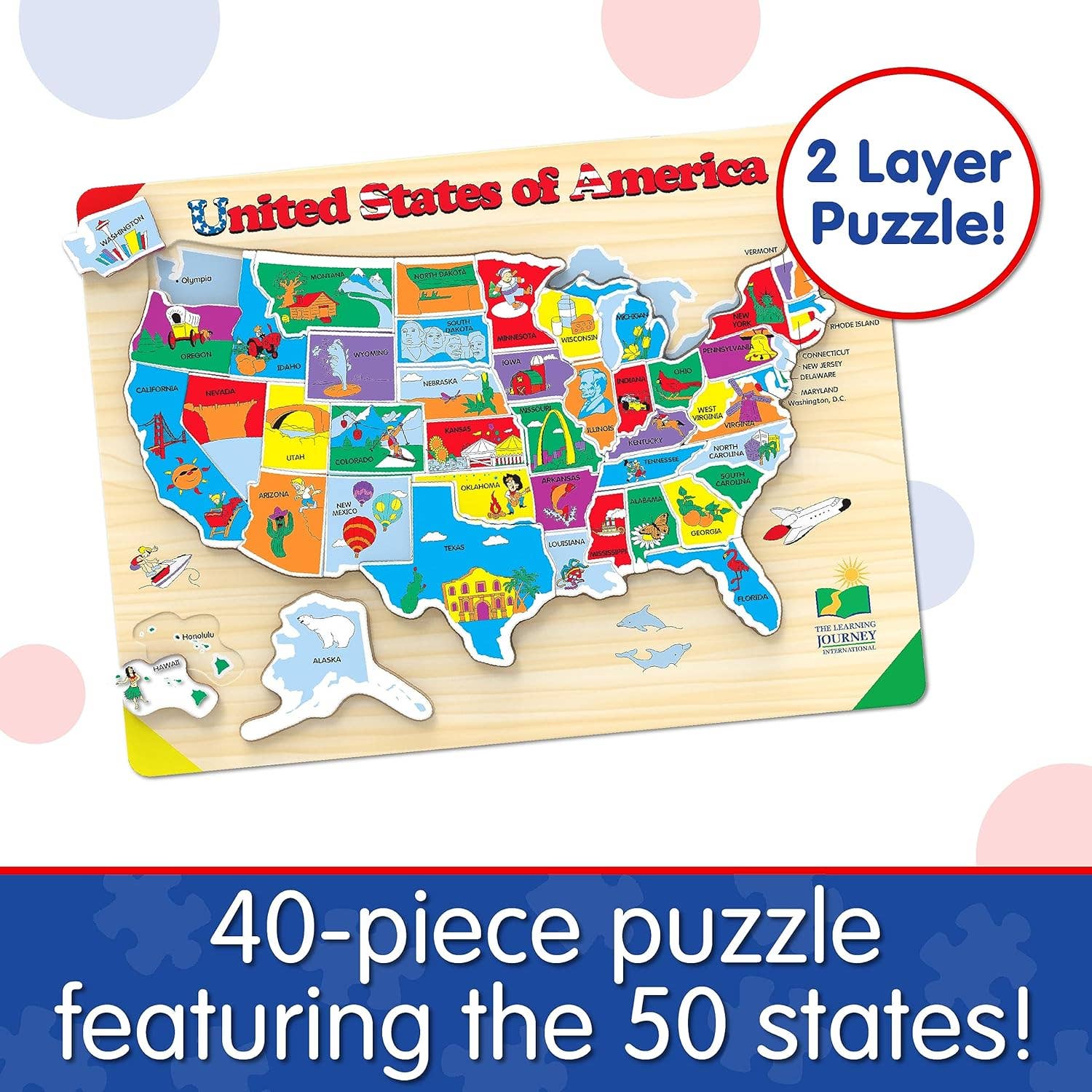 Lift & Learn USA Map Puzzle