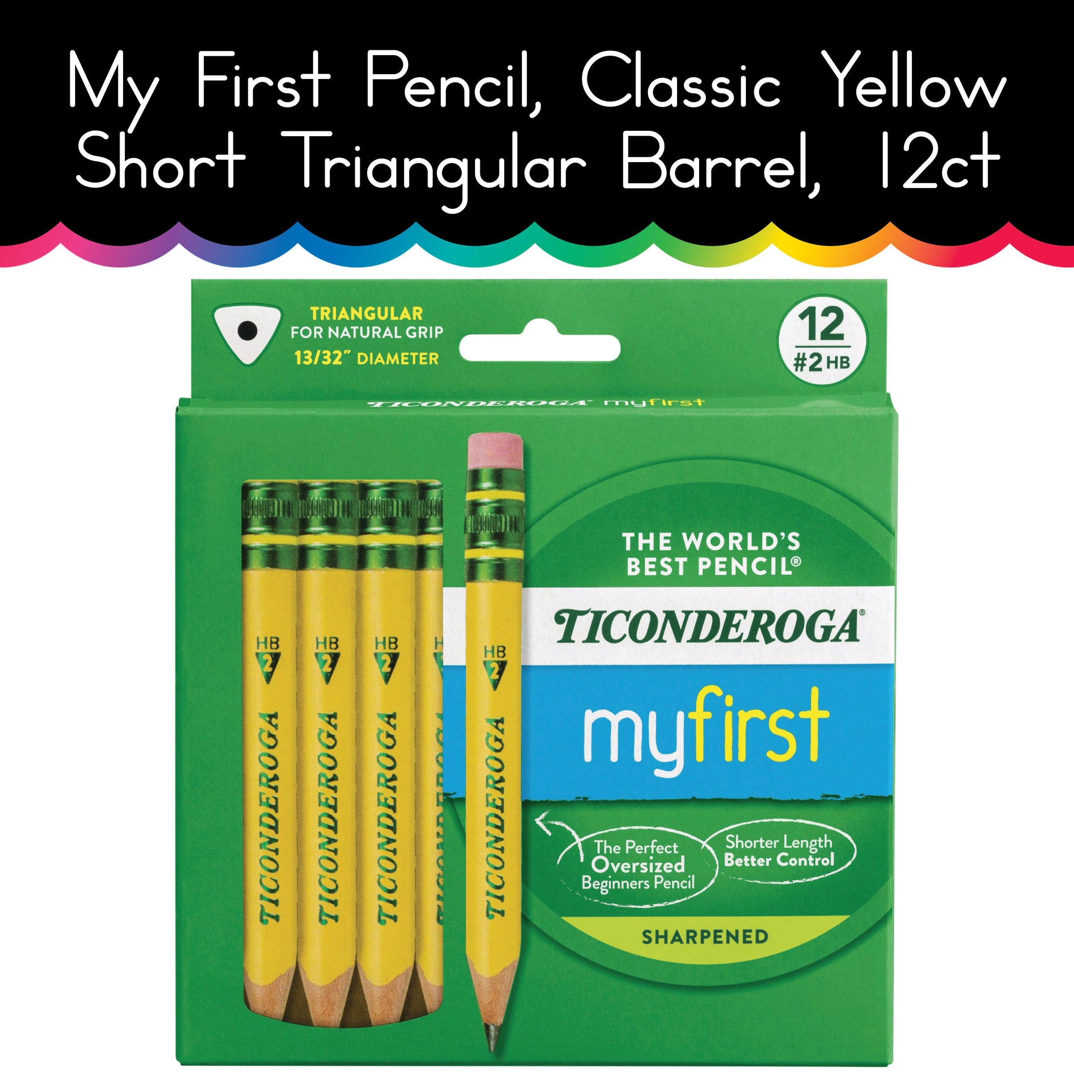 My First Pencil, Classic Yellow Short Triangular Barrel, 12ct