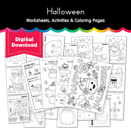 Printable Halloween Worksheets, Activities and Coloring Pages