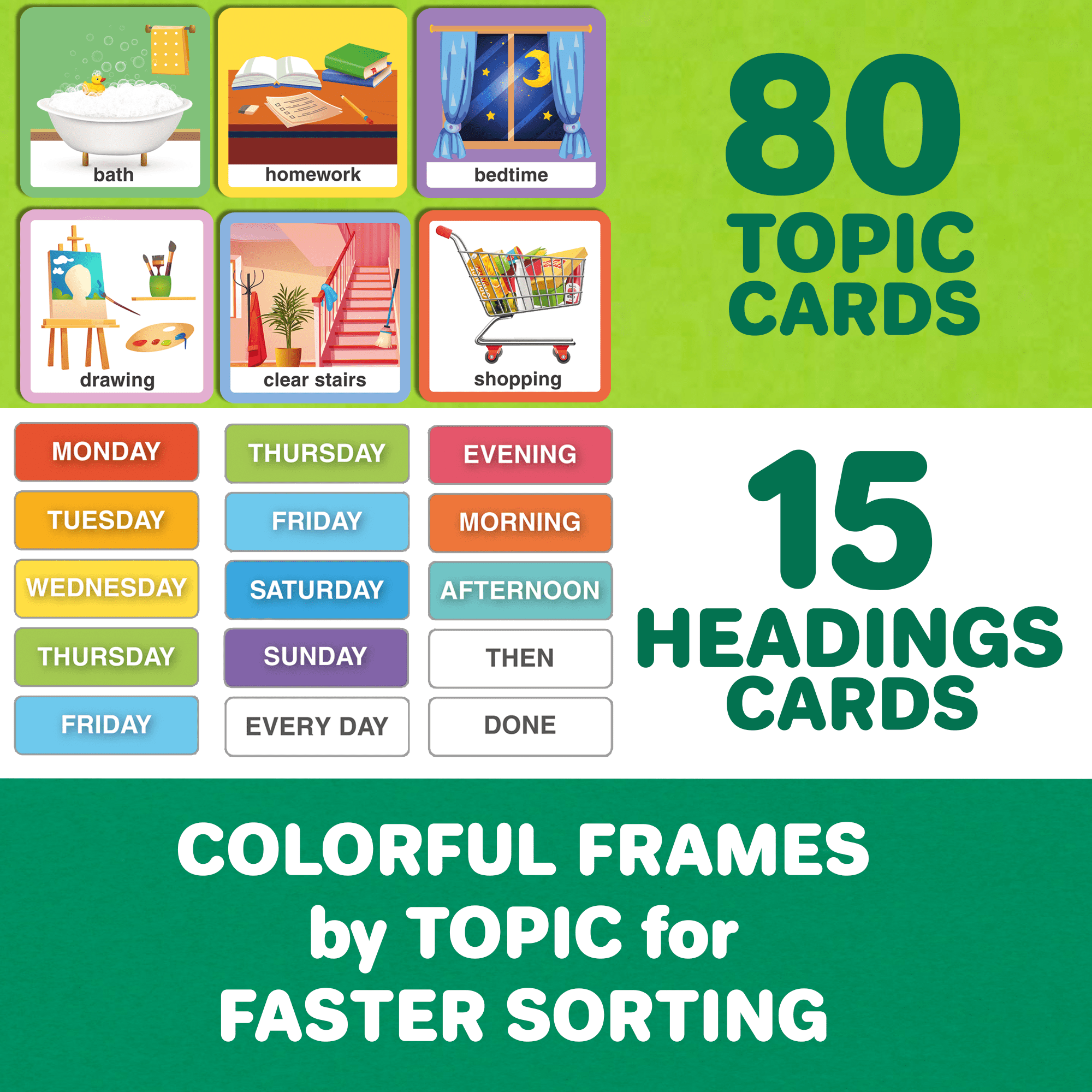 Magnetic Visual Schedule Cards for Kids