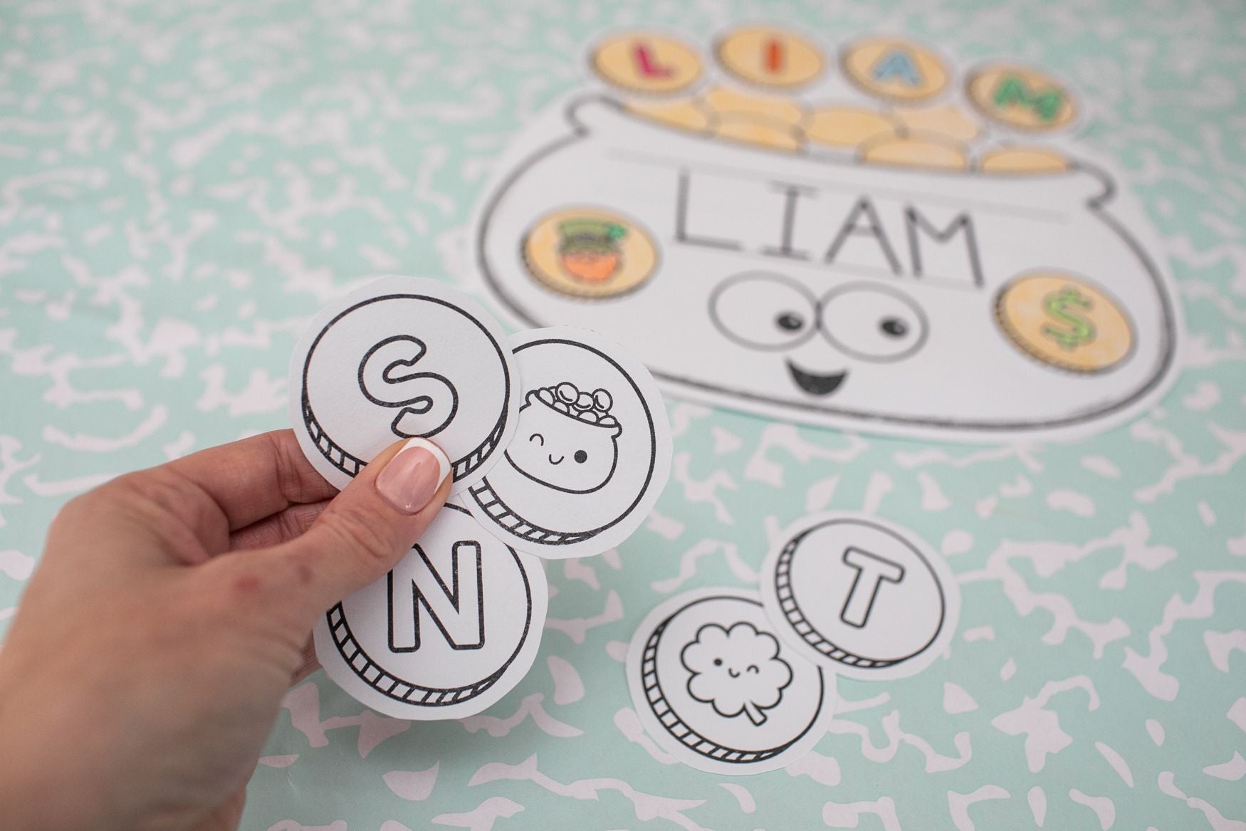 Printable March Pot of Gold Name Writing Craftivity