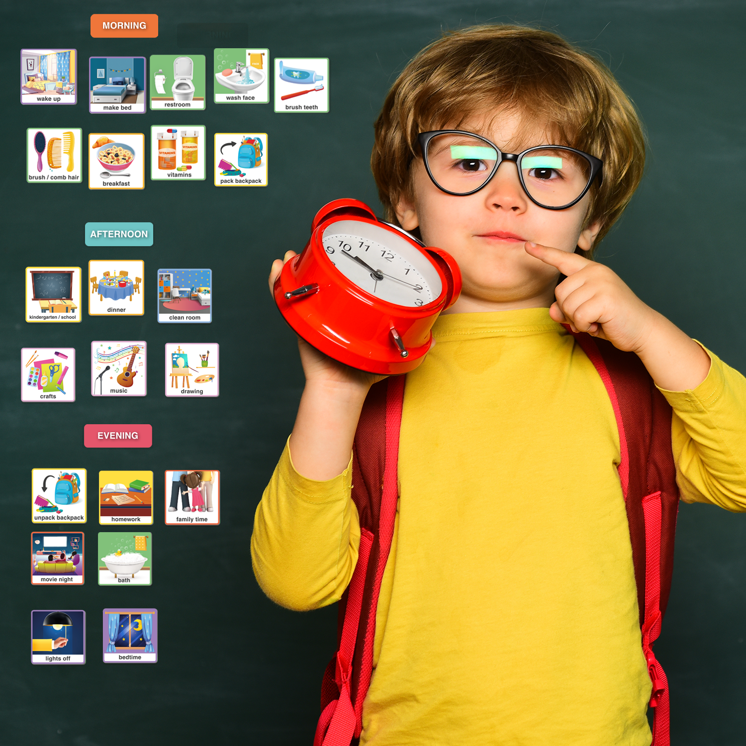 Magnetic Visual Schedule Board for Kids