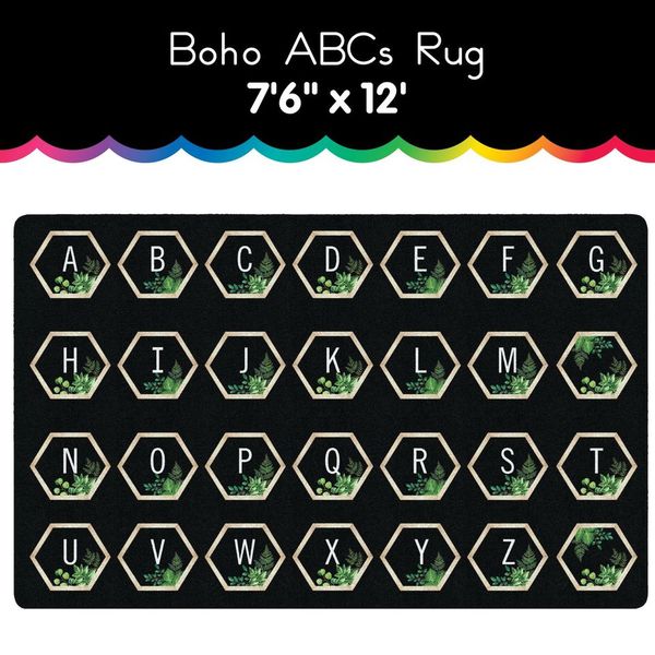 Boho ABC's area rug